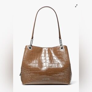 NWT Michael Kors Kensington Large Crocodile Embossed Leather Tote Bag